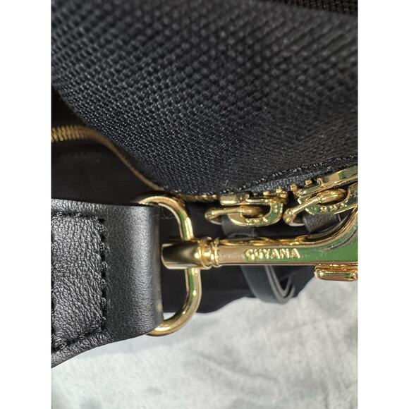 CUYANA Classic Weekender Black Canvas Black Leather Handle Strap Duffle Bag EUC - Picture 11 of 16